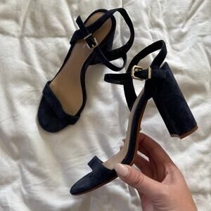 GIANNI BINI Blue Block Heel Size 7.5 open toe ankle strap women cocktail